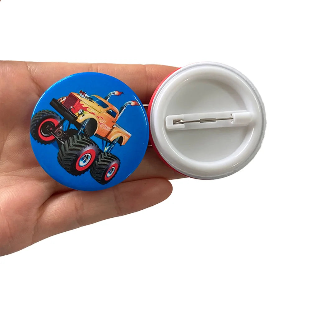 Tejesa Monster Truck Party Decor Wheel Truck Toy Rubber Bracelets Badges Balloon Kids Girls Boys Baby Shower Wedding Birthday Supplies
