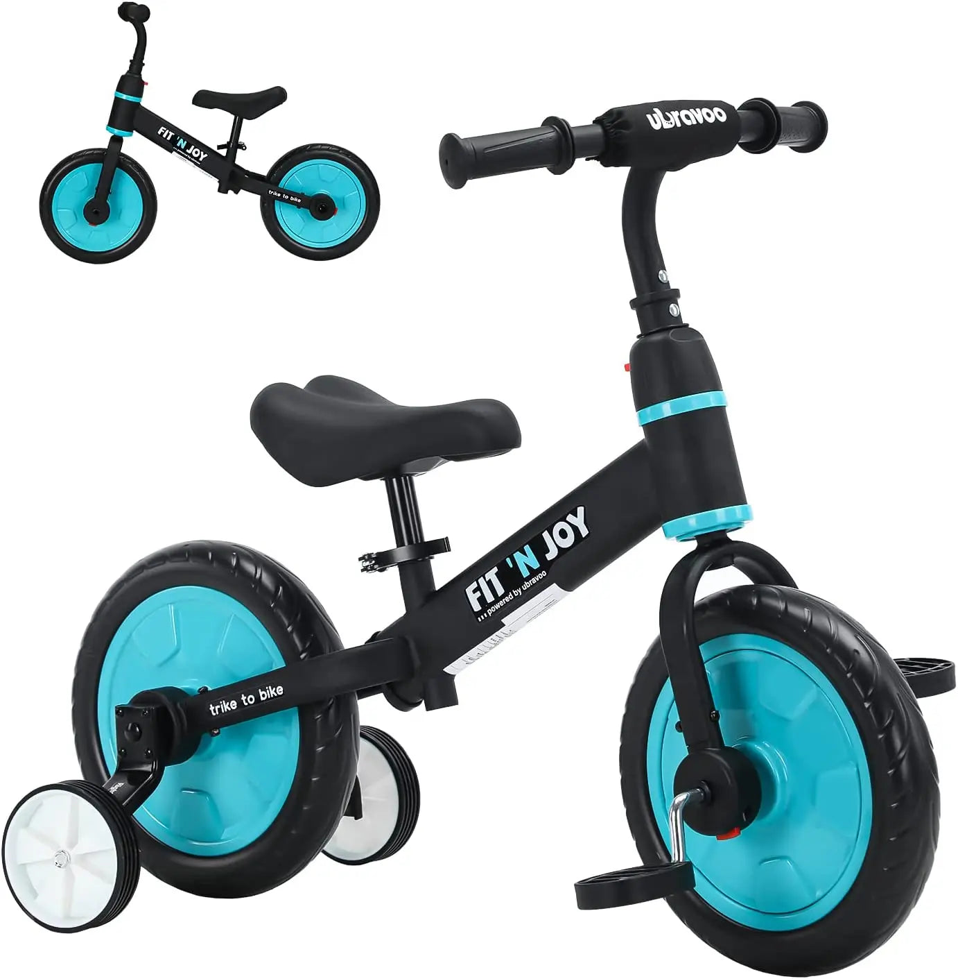 Toddler Training Bicycle for Boys Girls 2-4, 4-in-1 Kids Balance Bike with Pedals & Training Wheels