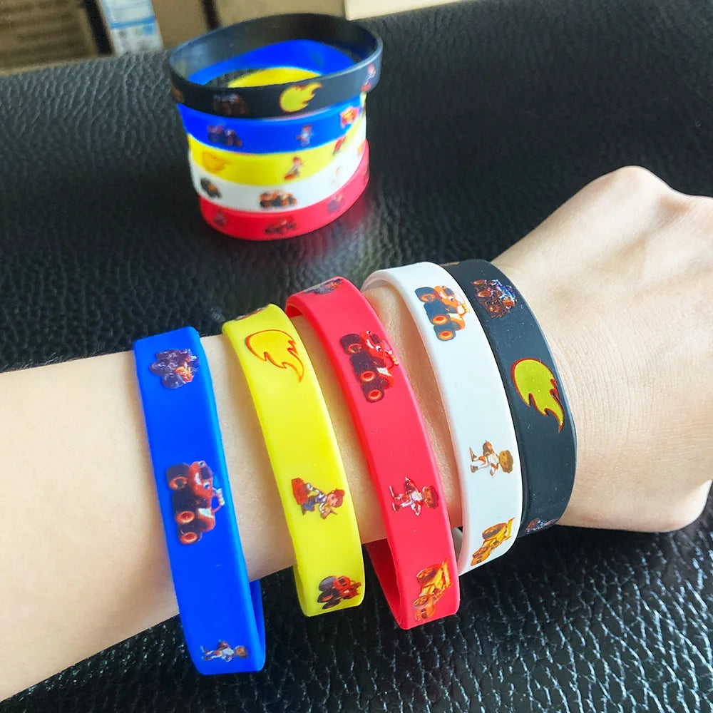 Tejesa Monster Truck Party Decor Wheel Truck Toy Rubber Bracelets Badges Balloon Kids Girls Boys Baby Shower Wedding Birthday Supplies