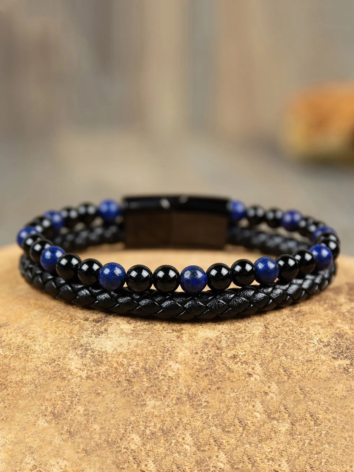 Hemasa Tiger's Eye Bracelet-Black Obsidian Strength Calming Healing Stone Men's Bracelet-Spiritual Protection Balance Meditation Bracel