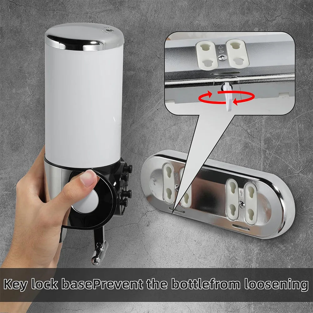 Hemasa Wall Mount Soap Dispenser Bathroom Liquid Soap Dispenser 3 Heads Manual Pressing Home Soap Shampoo Gel Shower Liquid Container
