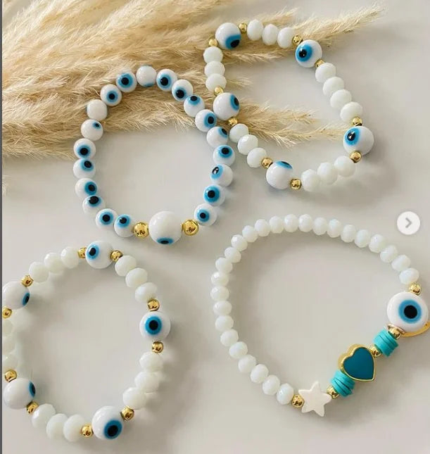 Hemasa 2pcs/set Hishi Copper Ball Beads Bracelets  for Women
