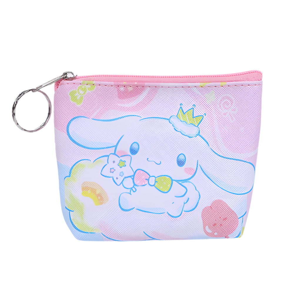 Hemasa Hello Kitty Purse Coin Purses Cartoon Printed PU Melody Cute Wallet Bag Keychains Storage Bag Sanrio Kuromi Kawaii Mini Pouch