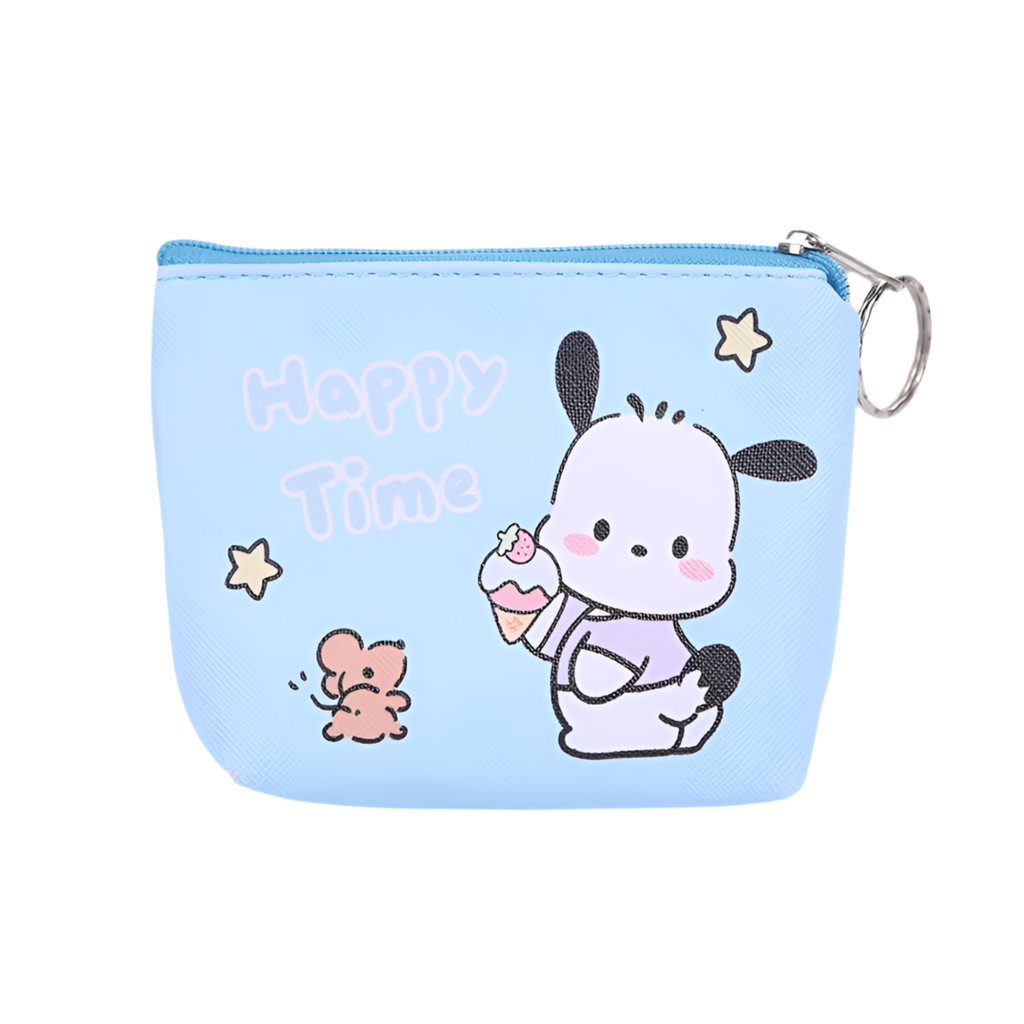 Hemasa Hello Kitty Purse Coin Purses Cartoon Printed PU Melody Cute Wallet Bag Keychains Storage Bag Sanrio Kuromi Kawaii Mini Pouch