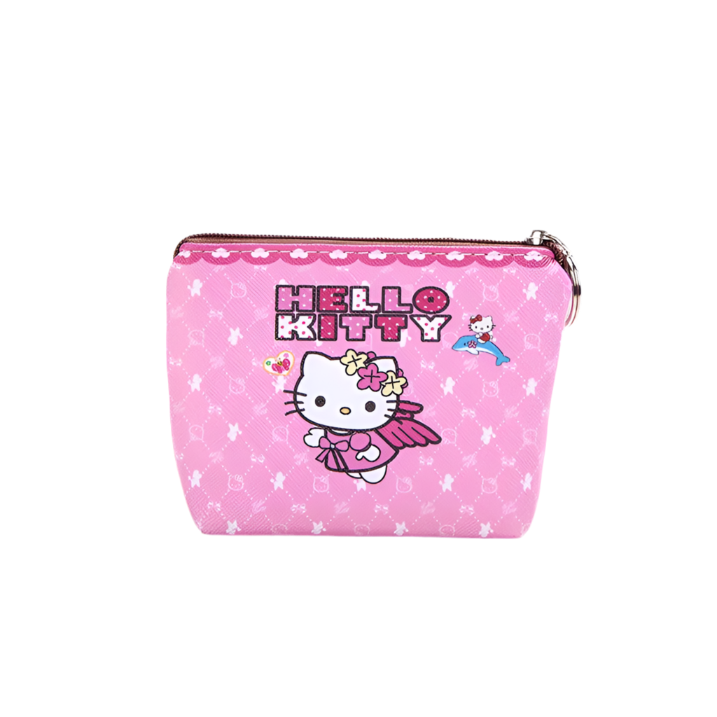 Hemasa Hello Kitty Purse Coin Purses Cartoon Printed PU Melody Cute Wallet Bag Keychains Storage Bag Sanrio Kuromi Kawaii Mini Pouch