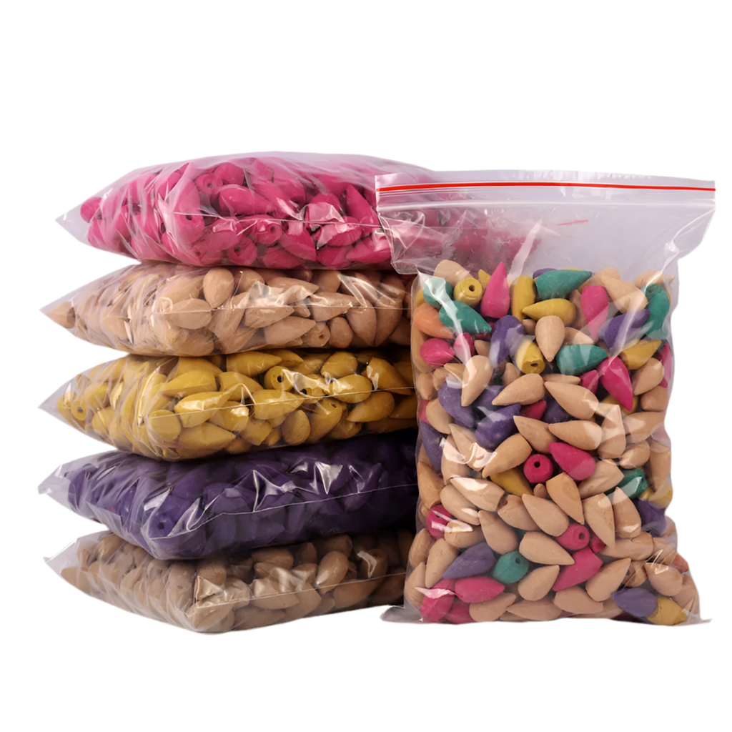 Hemasa 60pcs/280pcs/bag Household Natural Reflux Tower Incense Tea Smoke Backflow Incense Cones Fragrant Reflux Aromatherapy Cones