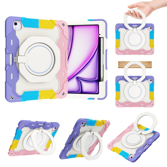 Armor Portable Rotating Ring Holder Silicone Tablet Case with Pen Slot, For iPad Air 13 2024 / 2025 / 2026, For iPad Air 11 2024 / 2025 / 2026, For iPad Pro 13 2025 / 2024, For iPad Pro 11 2025 / 2024, For iPad mini 6 / mini 2024, For iPad 2022        ...