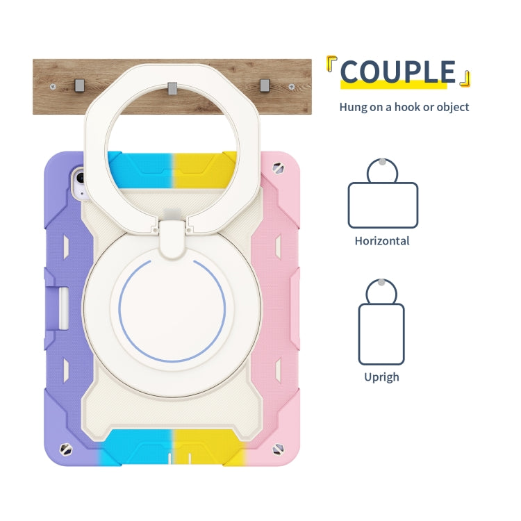 Armor Portable Rotating Ring Holder Silicone Tablet Case with Pen Slot, For iPad Air 13 2024 / 2025 / 2026, For iPad Air 11 2024 / 2025 / 2026, For iPad Pro 13 2025 / 2024, For iPad Pro 11 2025 / 2024, For iPad mini 6 / mini 2024, For iPad 2022        ...