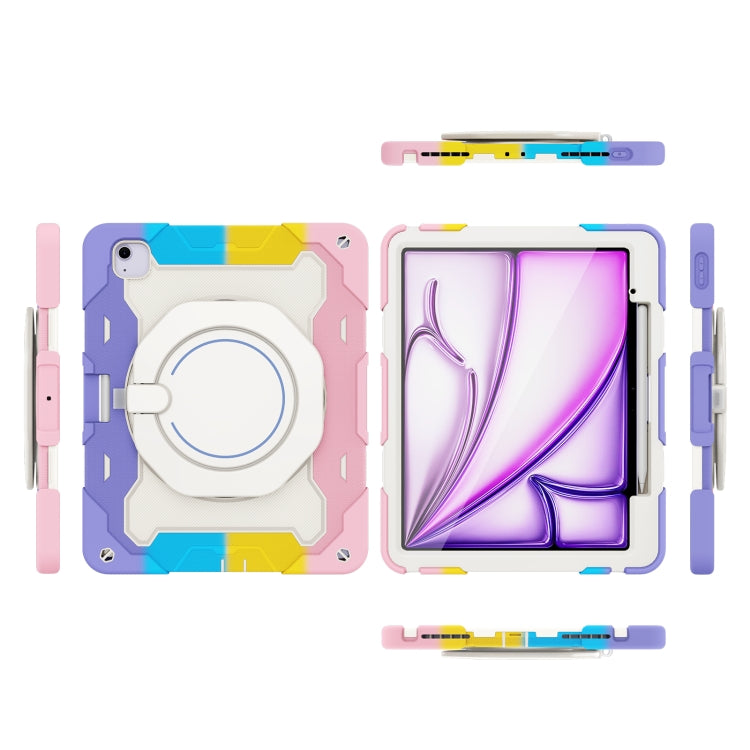 Armor Portable Rotating Ring Holder Silicone Tablet Case with Pen Slot, For iPad Air 13 2024 / 2025 / 2026, For iPad Air 11 2024 / 2025 / 2026, For iPad Pro 13 2025 / 2024, For iPad Pro 11 2025 / 2024, For iPad mini 6 / mini 2024, For iPad 2022        ...