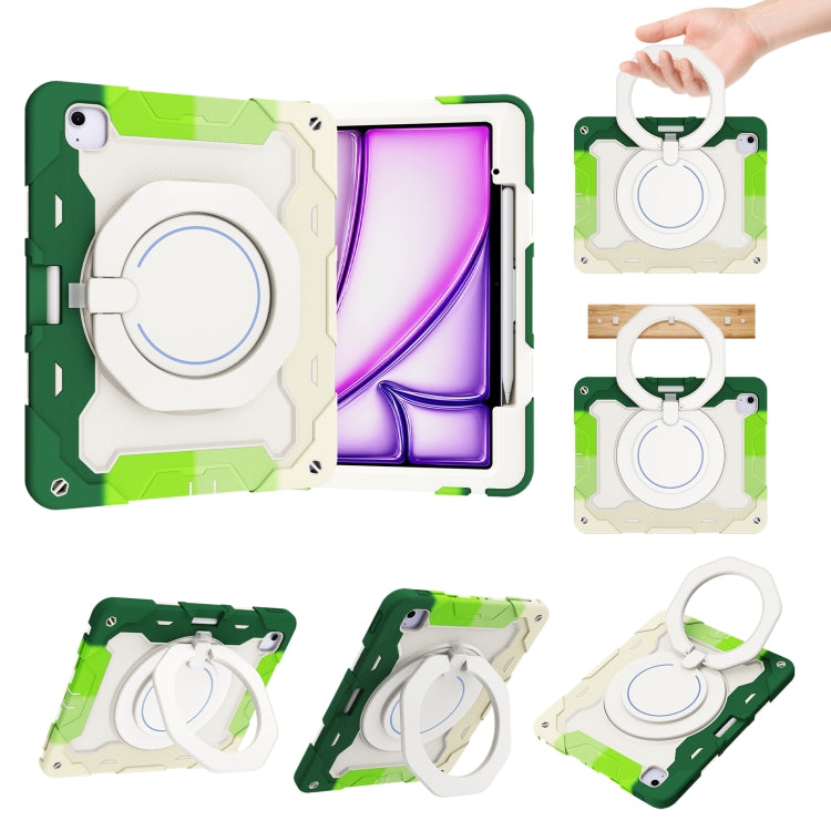 Armor Portable Rotating Ring Holder Silicone Tablet Case with Pen Slot, For iPad Air 13 2024 / 2025 / 2026, For iPad Air 11 2024 / 2025 / 2026, For iPad Pro 13 2025 / 2024, For iPad Pro 11 2025 / 2024, For iPad mini 6 / mini 2024, For iPad 2022        ...