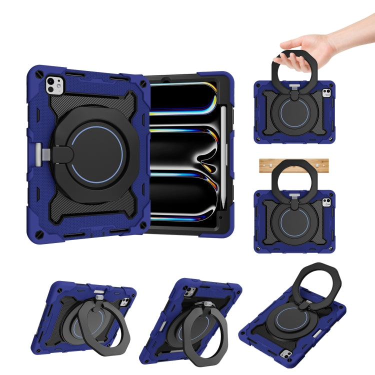 Armor Portable Rotating Ring Holder Silicone Tablet Case with Pen Slot, For iPad Air 13 2024 / 2025 / 2026, For iPad Air 11 2024 / 2025 / 2026, For iPad Pro 13 2025 / 2024, For iPad Pro 11 2025 / 2024, For iPad mini 6 / mini 2024, For iPad 2022        ...