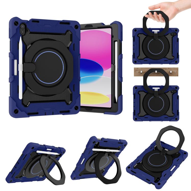 Armor Portable Rotating Ring Holder Silicone Tablet Case with Pen Slot, For iPad Air 13 2024 / 2025 / 2026, For iPad Air 11 2024 / 2025 / 2026, For iPad Pro 13 2025 / 2024, For iPad Pro 11 2025 / 2024, For iPad mini 6 / mini 2024, For iPad 2022        ...