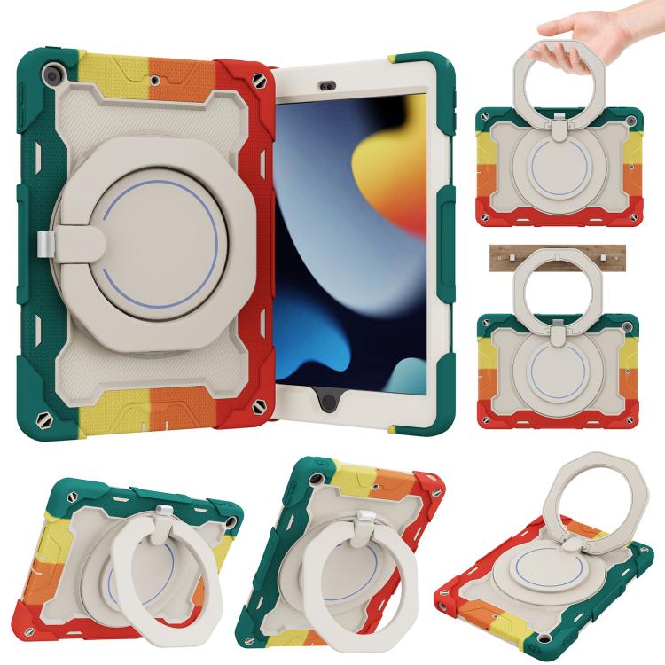Armor Portable Rotating Ring Holder Silicone Tablet Case with Pen Slot, For iPad Air 13 2024 / 2025 / 2026, For iPad Air 11 2024 / 2025 / 2026, For iPad Pro 13 2025 / 2024, For iPad Pro 11 2025 / 2024, For iPad mini 6 / mini 2024, For iPad 2022        ...