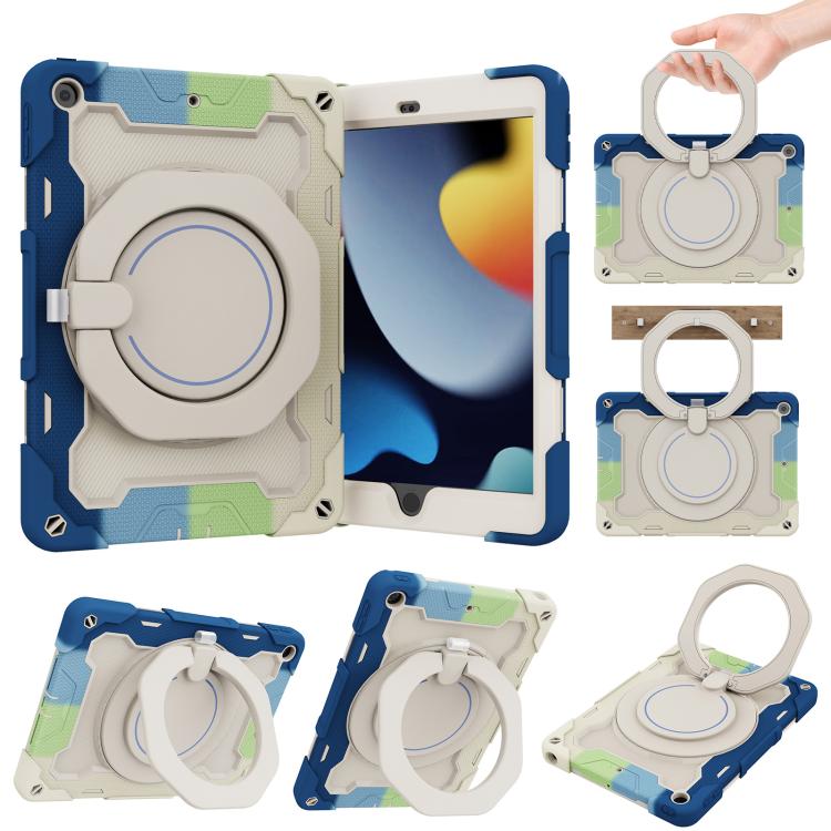Armor Portable Rotating Ring Holder Silicone Tablet Case with Pen Slot, For iPad Air 13 2024 / 2025 / 2026, For iPad Air 11 2024 / 2025 / 2026, For iPad Pro 13 2025 / 2024, For iPad Pro 11 2025 / 2024, For iPad mini 6 / mini 2024, For iPad 2022        ...