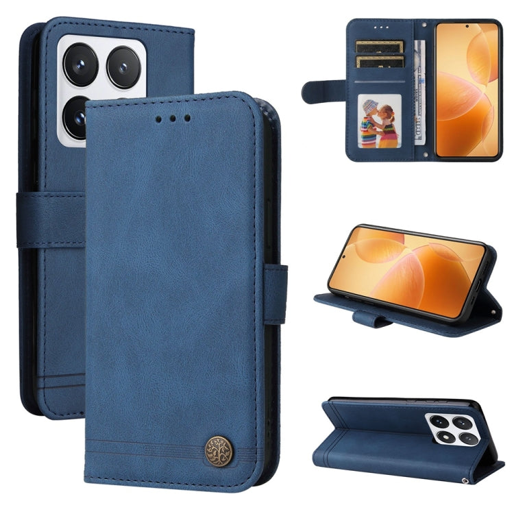 Skin Feel Life Tree Metal Button Leather Phone Case, For Xiaomi 15T Pro 5G, For Xiaomi 15T 5G, For Xiaomi 15 Ultra, For Xiaomi 15 Pro, For Xiaomi 15, For Xiaomi 14T Pro, For Xiaomi 14T