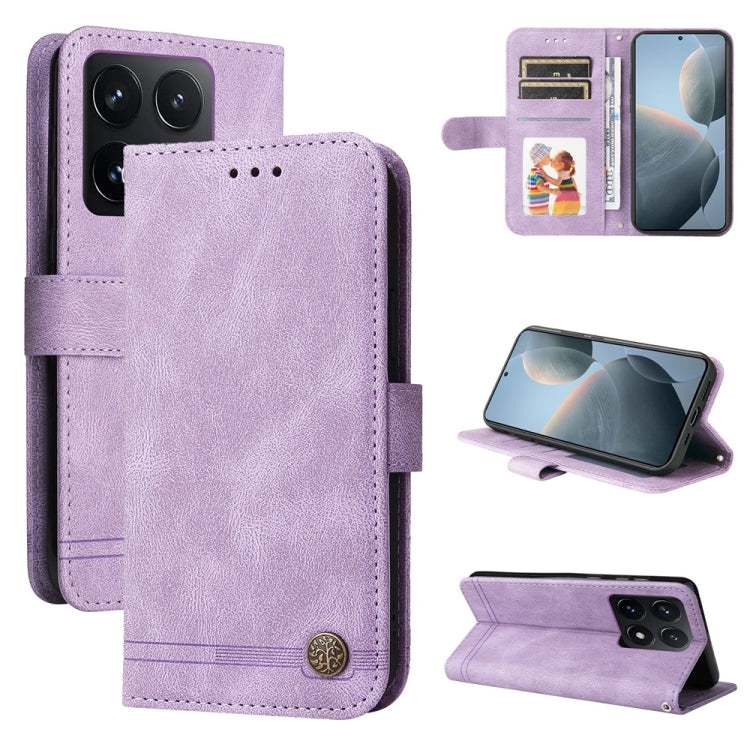 Skin Feel Life Tree Metal Button Leather Phone Case, For Xiaomi 15T Pro 5G, For Xiaomi 15T 5G, For Xiaomi 15 Ultra, For Xiaomi 15 Pro, For Xiaomi 15, For Xiaomi 14T Pro, For Xiaomi 14T