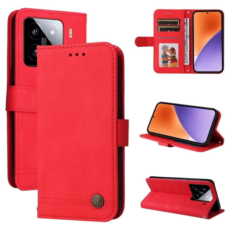 Skin Feel Life Tree Metal Button Leather Phone Case, For Xiaomi 15T Pro 5G, For Xiaomi 15T 5G, For Xiaomi 15 Ultra, For Xiaomi 15 Pro, For Xiaomi 15, For Xiaomi 14T Pro, For Xiaomi 14T