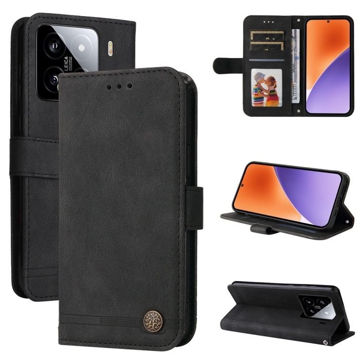 Skin Feel Life Tree Metal Button Leather Phone Case, For Xiaomi 15T Pro 5G, For Xiaomi 15T 5G, For Xiaomi 15 Ultra, For Xiaomi 15 Pro, For Xiaomi 15, For Xiaomi 14T Pro, For Xiaomi 14T