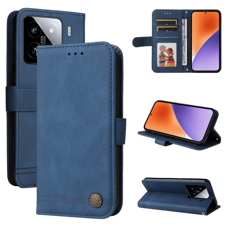 Skin Feel Life Tree Metal Button Leather Phone Case, For Xiaomi 15T Pro 5G, For Xiaomi 15T 5G, For Xiaomi 15 Ultra, For Xiaomi 15 Pro, For Xiaomi 15, For Xiaomi 14T Pro, For Xiaomi 14T