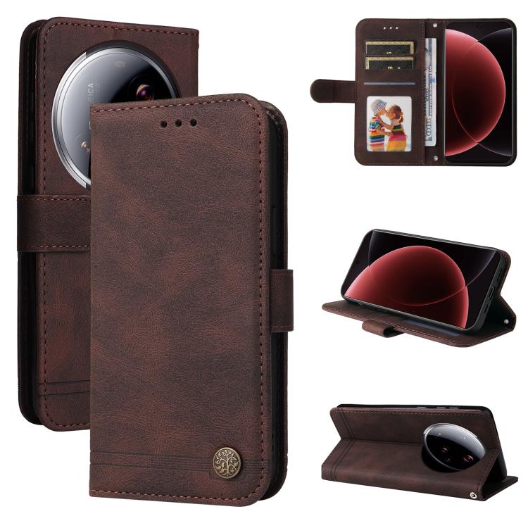 Skin Feel Life Tree Metal Button Leather Phone Case, For Xiaomi Poco M7 4G 171mm, For Xiaomi 15T Pro 5G, For Xiaomi 15T 5G, For Xiaomi 15 Ultra, For Xiaomi 15 Pro, For Xiaomi 15, For Xiaomi 14T Pro, For Xiaomi 14T