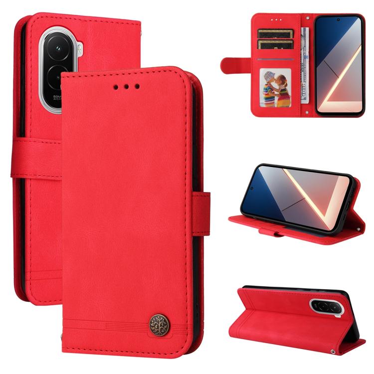 Skin Feel Life Tree Metal Button Leather Phone Case, For Xiaomi Poco M7 4G 171mm, For Xiaomi 15T Pro 5G, For Xiaomi 15T 5G, For Xiaomi 15 Ultra, For Xiaomi 15 Pro, For Xiaomi 15, For Xiaomi 14T Pro, For Xiaomi 14T