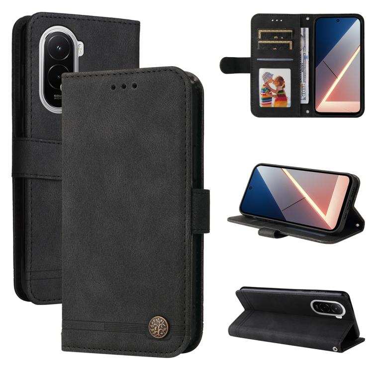 Skin Feel Life Tree Metal Button Leather Phone Case, For Xiaomi Poco M7 4G 171mm, For Xiaomi 15T Pro 5G, For Xiaomi 15T 5G, For Xiaomi 15 Ultra, For Xiaomi 15 Pro, For Xiaomi 15, For Xiaomi 14T Pro, For Xiaomi 14T