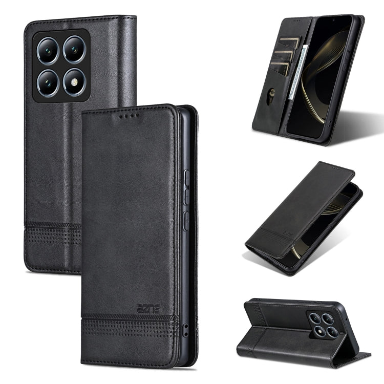 AZNS Magnetic Calf Texture Flip Leather Phone Case, For Xiaomi 15 Pro, For Xiaomi 15, For Xiaomi 14T Pro, For Xiaomi 14T