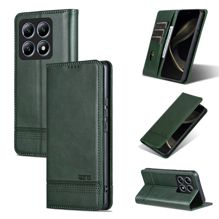 AZNS Magnetic Calf Texture Flip Leather Phone Case, For Xiaomi 15 Pro, For Xiaomi 15, For Xiaomi 14T Pro, For Xiaomi 14T