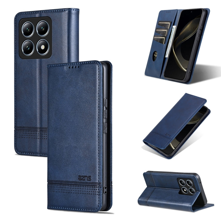 AZNS Magnetic Calf Texture Flip Leather Phone Case, For Xiaomi 15 Pro, For Xiaomi 15, For Xiaomi 14T Pro, For Xiaomi 14T