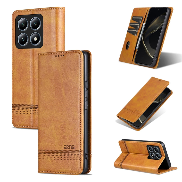 AZNS Magnetic Calf Texture Flip Leather Phone Case, For Xiaomi 15 Pro, For Xiaomi 15, For Xiaomi 14T Pro, For Xiaomi 14T
