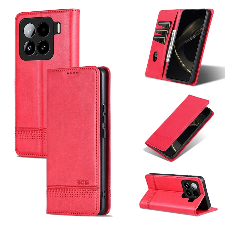 AZNS Magnetic Calf Texture Flip Leather Phone Case, For Xiaomi 15 Pro, For Xiaomi 15, For Xiaomi 14T Pro, For Xiaomi 14T