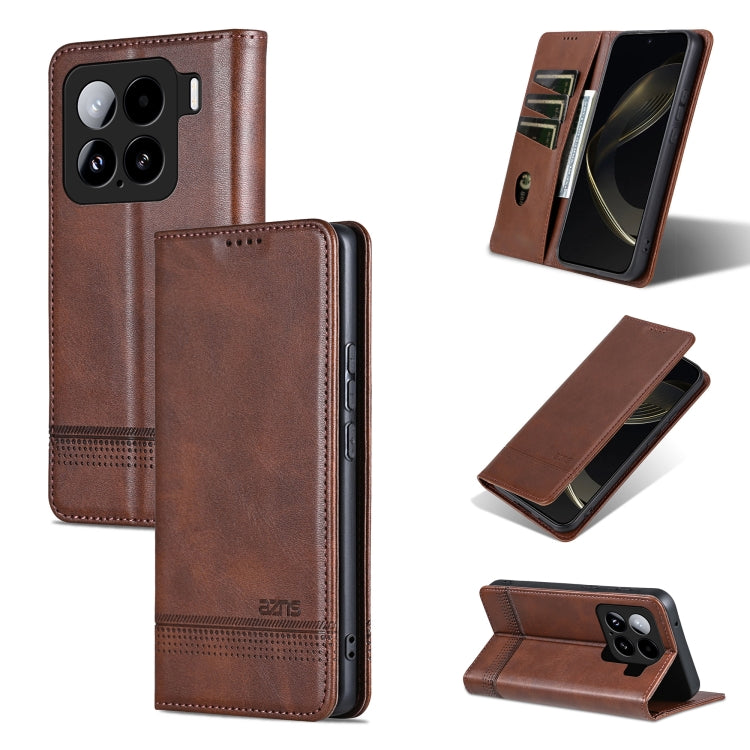 AZNS Magnetic Calf Texture Flip Leather Phone Case, For Xiaomi 15 Pro, For Xiaomi 15, For Xiaomi 14T Pro, For Xiaomi 14T