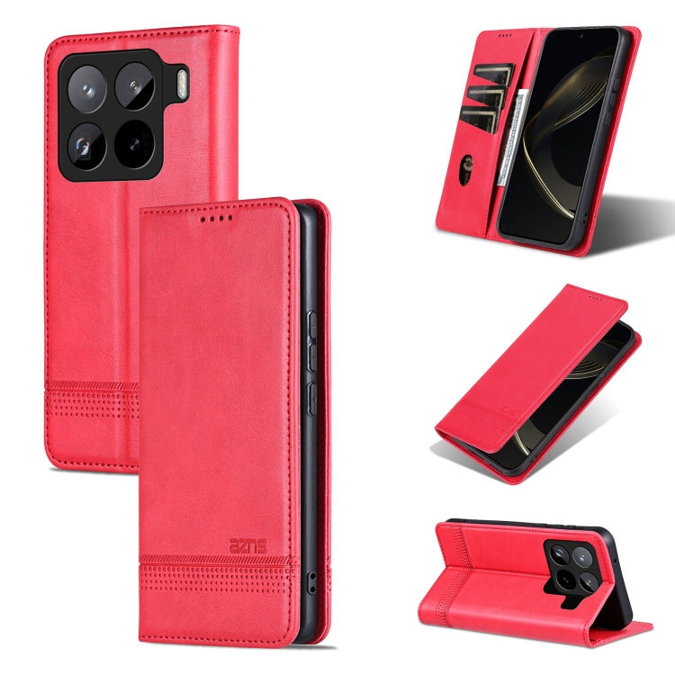 AZNS Magnetic Calf Texture Flip Leather Phone Case, For Xiaomi 15 Pro, For Xiaomi 15, For Xiaomi 14T Pro, For Xiaomi 14T