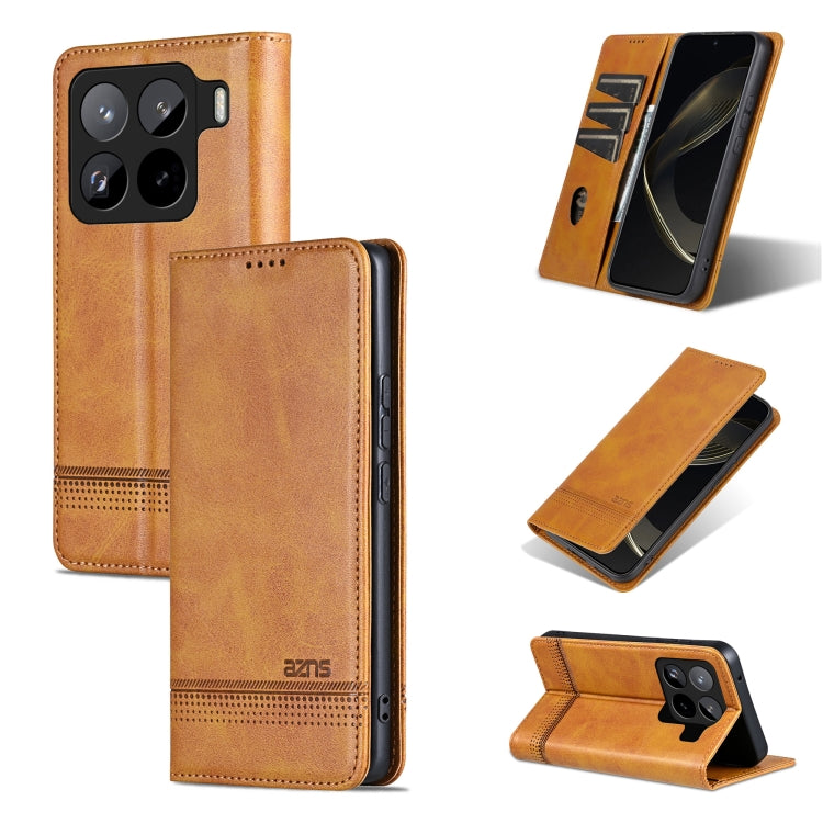 AZNS Magnetic Calf Texture Flip Leather Phone Case, For Xiaomi 15 Pro, For Xiaomi 15, For Xiaomi 14T Pro, For Xiaomi 14T