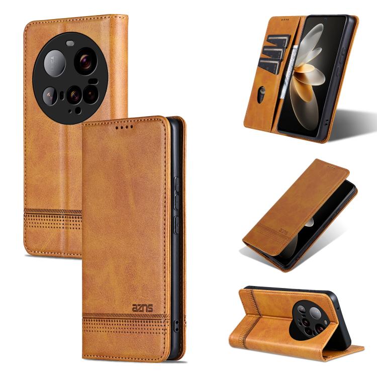 AZNS Magnetic Calf Texture Flip Leather Phone Case, For Xiaomi 17 Pro Max, For Xiaomi 17 Pro, For Xiaomi 17, For Xiaomi 15T Pro 5G, For Xiaomi 15T 5G, For Xiaomi 15 Ultra, For Xiaomi 15 Pro, For Xiaomi 15