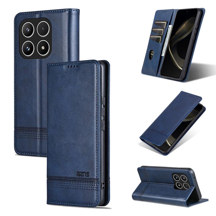 AZNS Magnetic Calf Texture Flip Leather Phone Case, For Xiaomi 17 Pro Max, For Xiaomi 17 Pro, For Xiaomi 17, For Xiaomi 15T Pro 5G, For Xiaomi 15T 5G, For Xiaomi 15 Ultra, For Xiaomi 15 Pro, For Xiaomi 15