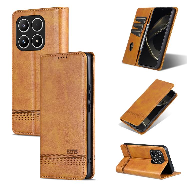 AZNS Magnetic Calf Texture Flip Leather Phone Case, For Xiaomi 17 Pro Max, For Xiaomi 17 Pro, For Xiaomi 17, For Xiaomi 15T Pro 5G, For Xiaomi 15T 5G, For Xiaomi 15 Ultra, For Xiaomi 15 Pro, For Xiaomi 15
