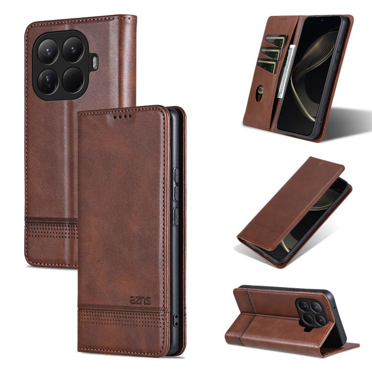 AZNS Magnetic Calf Texture Flip Leather Phone Case, For Xiaomi 17 Pro Max, For Xiaomi 17 Pro, For Xiaomi 17, For Xiaomi 15T Pro 5G, For Xiaomi 15T 5G, For Xiaomi 15 Ultra, For Xiaomi 15 Pro, For Xiaomi 15