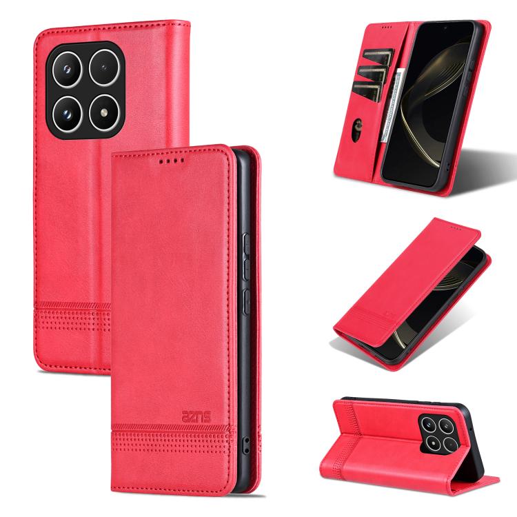 AZNS Magnetic Calf Texture Flip Leather Phone Case, For Xiaomi 17 Pro Max, For Xiaomi 17 Pro, For Xiaomi 17, For Xiaomi 15T Pro 5G, For Xiaomi 15T 5G, For Xiaomi 15 Ultra, For Xiaomi 15 Pro, For Xiaomi 15
