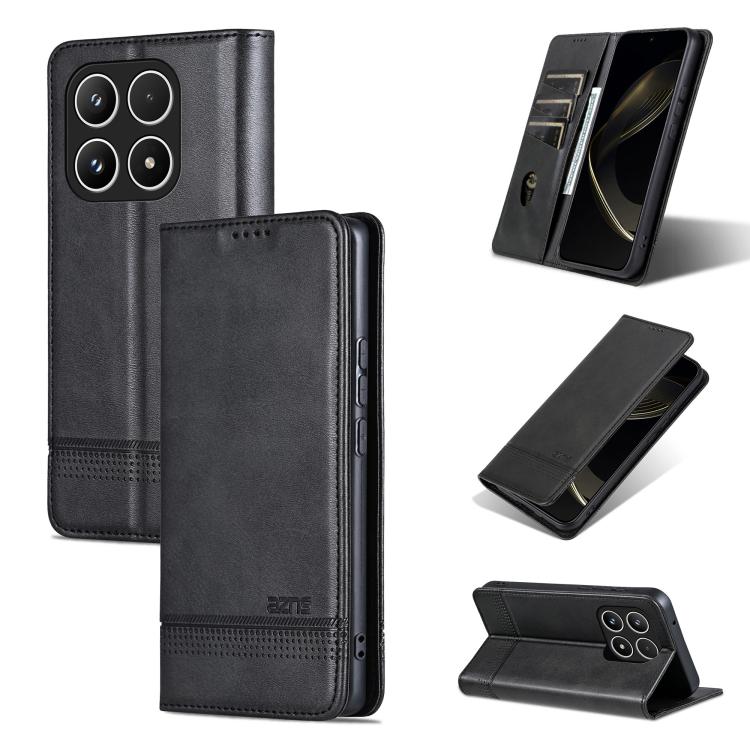 AZNS Magnetic Calf Texture Flip Leather Phone Case, For Xiaomi 17 Pro Max, For Xiaomi 17 Pro, For Xiaomi 17, For Xiaomi 15T Pro 5G, For Xiaomi 15T 5G, For Xiaomi 15 Ultra, For Xiaomi 15 Pro, For Xiaomi 15