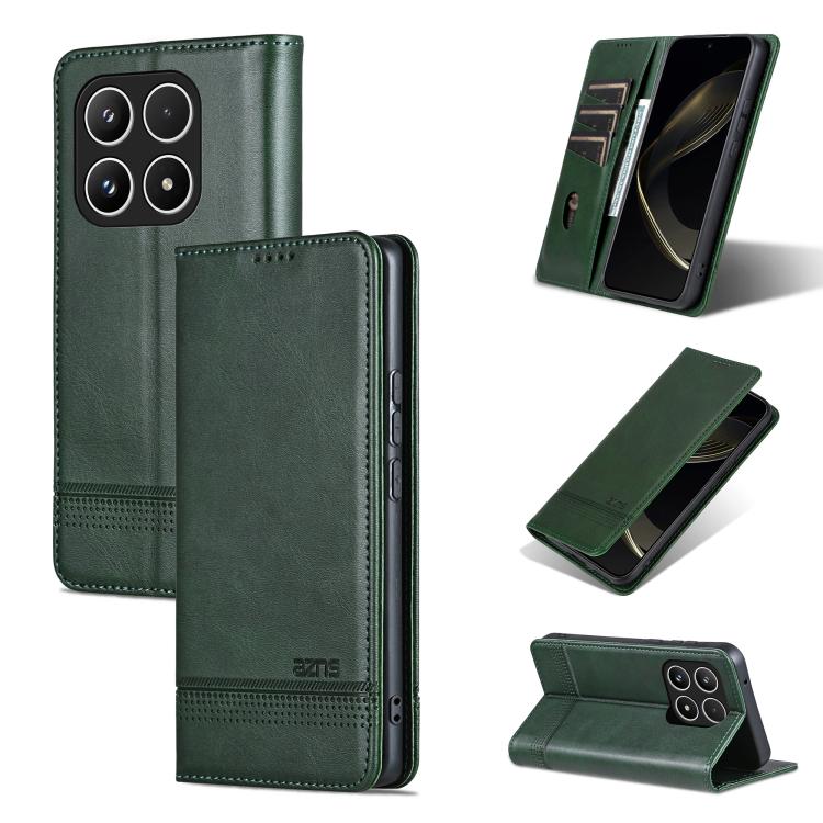 AZNS Magnetic Calf Texture Flip Leather Phone Case, For Xiaomi 17 Pro Max, For Xiaomi 17 Pro, For Xiaomi 17, For Xiaomi 15T Pro 5G, For Xiaomi 15T 5G, For Xiaomi 15 Ultra, For Xiaomi 15 Pro, For Xiaomi 15