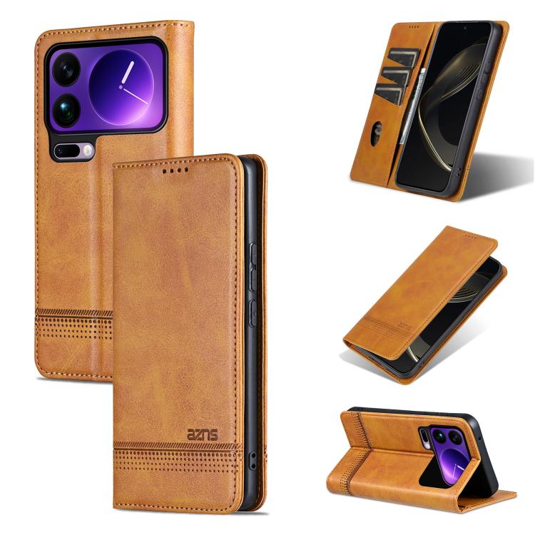AZNS Magnetic Calf Texture Flip Leather Phone Case, For Xiaomi 17T Pro 5G, For Xiaomi 17T 5G, For Xiaomi 17 Pro Max, For Xiaomi 17 Pro, For Xiaomi 17, For Xiaomi 15T Pro 5G, For Xiaomi 15T 5G, For Xiaomi 15 Ultra