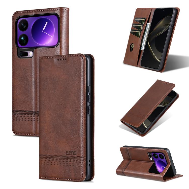 AZNS Magnetic Calf Texture Flip Leather Phone Case, For Xiaomi 17T Pro 5G, For Xiaomi 17T 5G, For Xiaomi 17 Pro Max, For Xiaomi 17 Pro, For Xiaomi 17, For Xiaomi 15T Pro 5G, For Xiaomi 15T 5G, For Xiaomi 15 Ultra