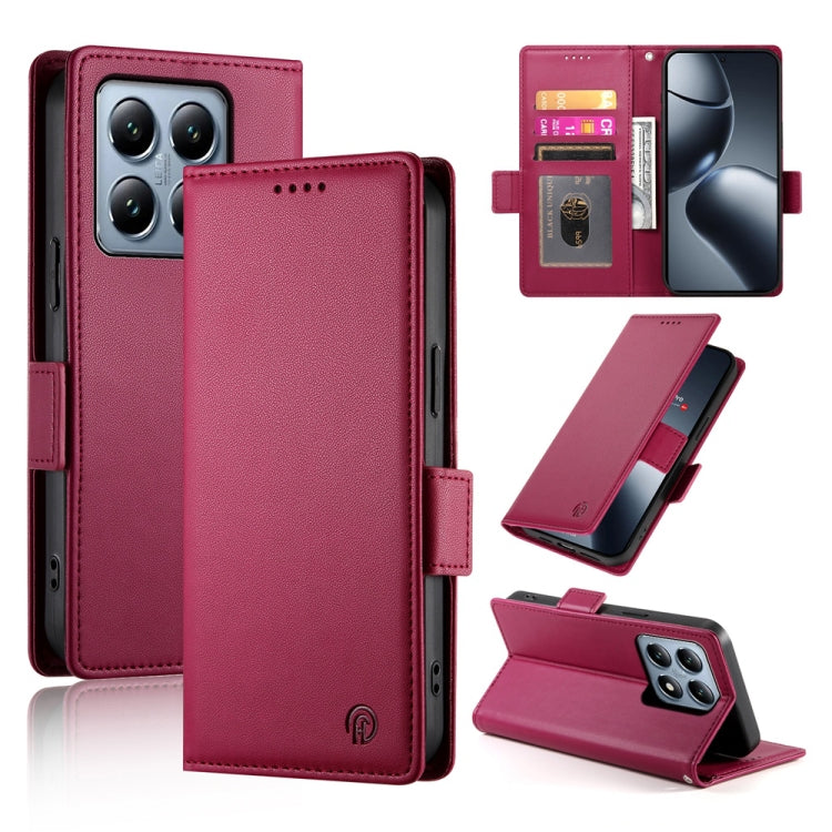 Side Buckle Magnetic Frosted Leather Phone Case, For Xiaomi 15 Pro, For Xiaomi 15, For Xiaomi 14T Pro, For Xiaomi 14T
