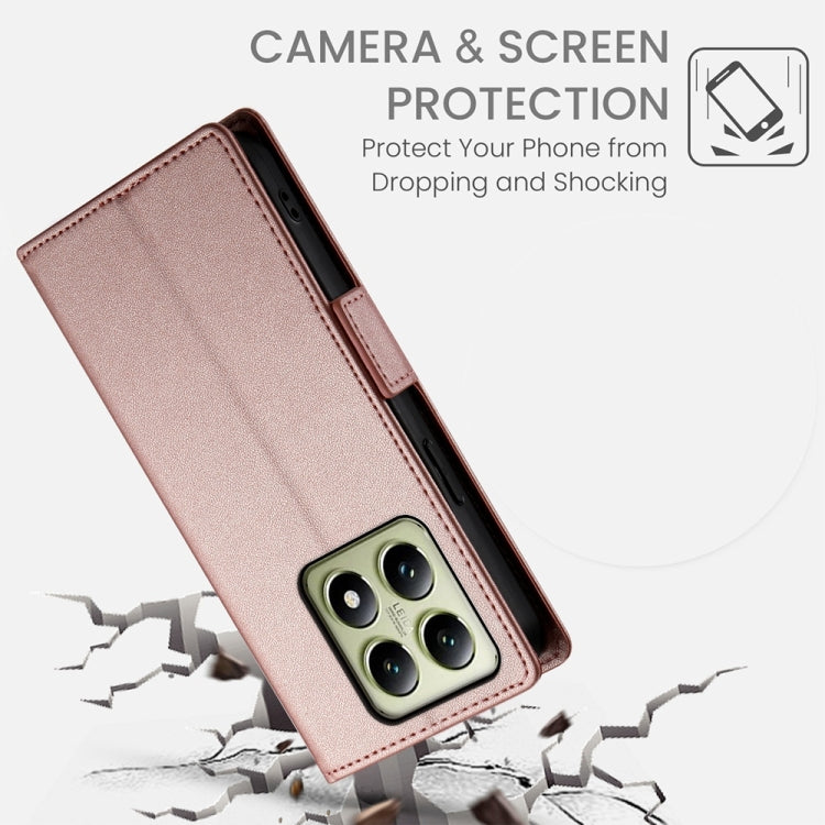 Side Buckle Magnetic Frosted Leather Phone Case, For Xiaomi 14T