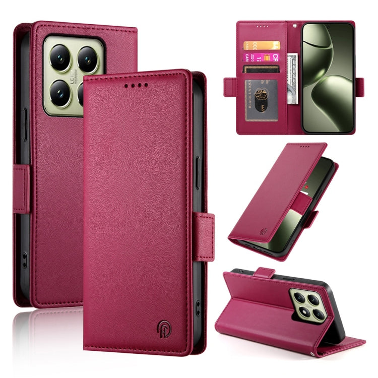 Side Buckle Magnetic Frosted Leather Phone Case, For Xiaomi 15, For Xiaomi 14T Pro, For Xiaomi 14T