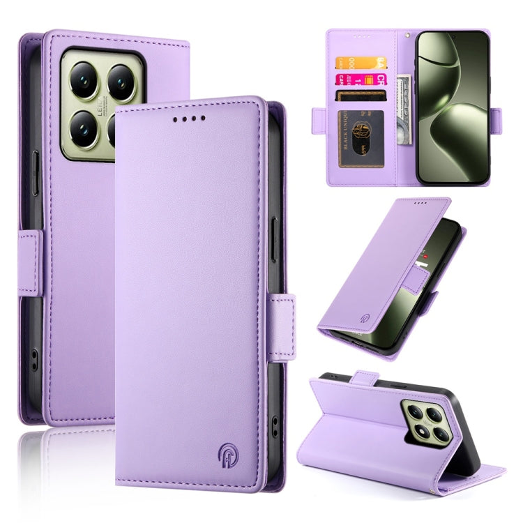 Side Buckle Magnetic Frosted Leather Phone Case, For Xiaomi 15, For Xiaomi 14T Pro, For Xiaomi 14T