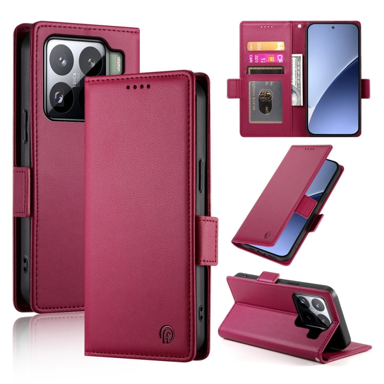 Side Buckle Magnetic Frosted Leather Phone Case, For Xiaomi 15T 5G, For Xiaomi 15 Ultra, For Xiaomi Poco X7 Pro / Redmi Turbo 4, For Xiaomi 15 Pro, For Xiaomi 15, For Xiaomi 14T Pro