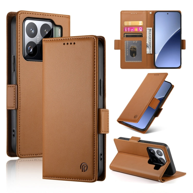 Side Buckle Magnetic Frosted Leather Phone Case, For Xiaomi 15T 5G, For Xiaomi 15 Ultra, For Xiaomi Poco X7 Pro / Redmi Turbo 4, For Xiaomi 15 Pro, For Xiaomi 15, For Xiaomi 14T Pro