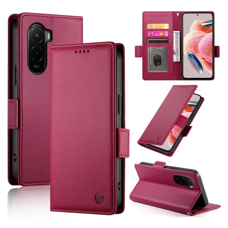 Side Buckle Magnetic Frosted Leather Phone Case, For Xiaomi 17 Pro, For Xiaomi 17, For Xiaomi Poco M7 4G 169mm, For Xiaomi Poco M7 4G 171mm, For Xiaomi 15T Pro 5G, For Xiaomi 15T 5G